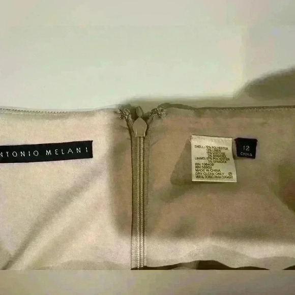 Antonio Melani Tan Check Skirt with Back Zipper Size 12 - Picture 5 of 6